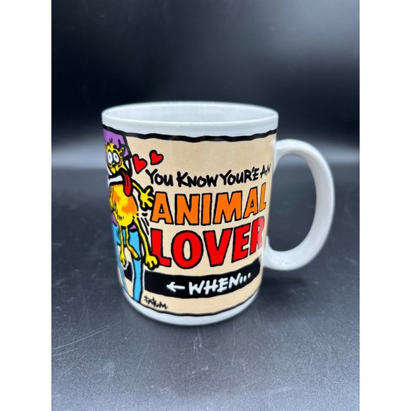 Vintage "You Know You're an Animal Lover When..." Mug Ganz Korea - Picture 9 of 16